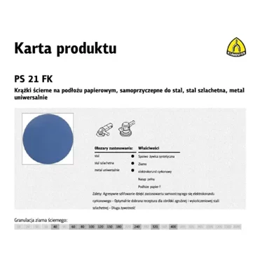 GRAPHITE Brusni disk GRH PS21FK, 125 mm, granulacija 40, samoljepljivi