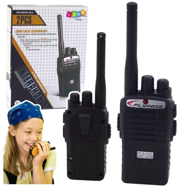 LEAN-TOYS Igračke Walkie Talkie, do 60 m, crne, 2 komada