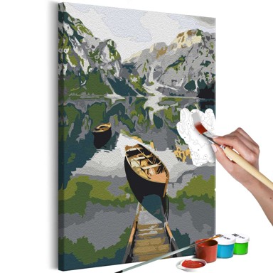 Slika za samostalno slikanje Boat in the Mountains 40x60