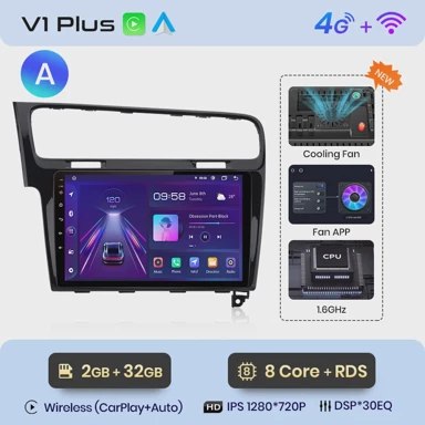 Multimedia,VW GOLF VII Golf7,2013-2017,V1 Plus,2GB,32GB