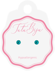 TUTU BIJU Naušnice Xirius 4.0 mm, blue zircon, TXI40C229