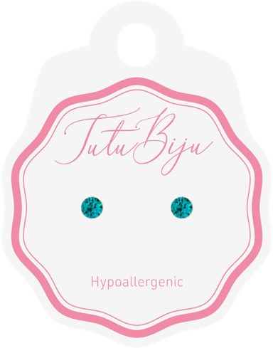 TUTU BIJU Naušnice Xirius 4.0 mm, blue zircon, TXI40C229