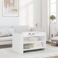 Stolić za kavu bijeli 80 x 50 x 50 cm od konstruiranog drva