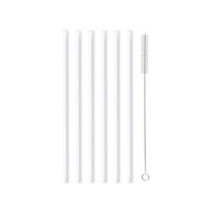 VIALLI DESIGN Set staklenih slamki 6 kom 20 cm, bijela