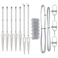 Ograda od lanca s 7 šiljastih postova 1x10 m pocinčani čelik,siva  