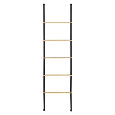 WENKO Crne-natur metalne dekorativne ljestve Bambusa