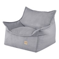PLUSH NEST Dječja fotelja Roya, premium kord, siva