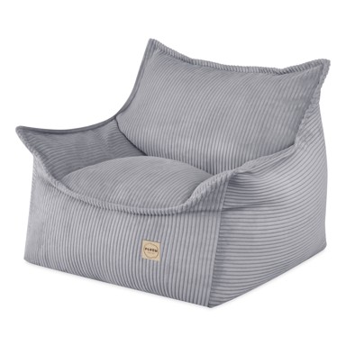 PLUSH NEST Dječja fotelja Roya, premium kord, siva
