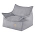 PLUSH NEST Dječja fotelja Roya, premium kord, siva