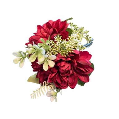 Umjetni buket krizantema, 29 cm, crvena
