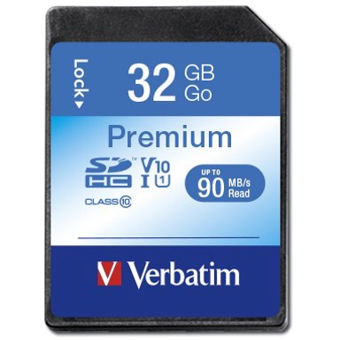 VERBATIM Memorijska kartica Premium SDHC 32GB 90MB/s, crna