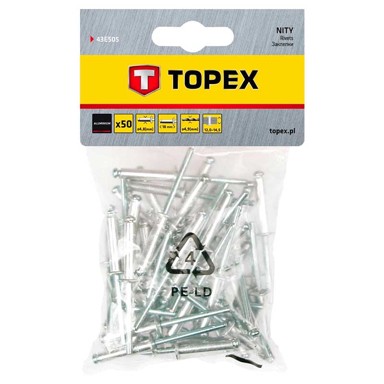 TOPEX Zakovice aluminijske, 4,8 × 18 mm, 50 kom
