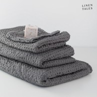 LINEN TALES Tamno sivi ručnici i kuhinjske krpe u setu od 3 kom Honeycomb 