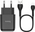 HOCO Pametni punjač N2, s USB utikačem i Lightning kabelom za punjenje, crni