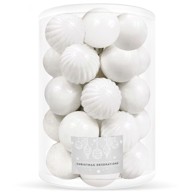 SPRINGOS Dekoracija božićne kuglice 6 cm set 20 kom, bijela