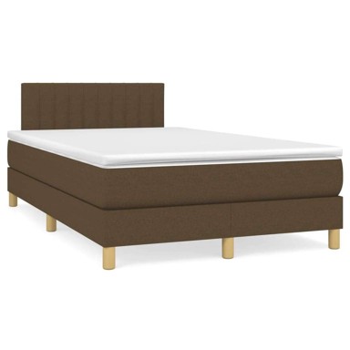 Krevet box spring s madracem, 120 x 190 cm, tkanina, tamno smeđi