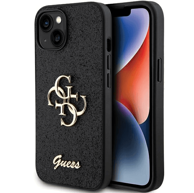 GUESS Zaštitna maska GUHCP15SHG4SGK, za iPhone 15, crna, šljokice, zlatni logotip