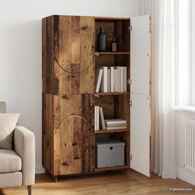 Visoka komoda 79 x 41 x 151 cm od konstruiranog drva, staro drvo