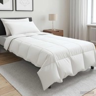 Set deka s jastukom, 135 x 220 cm, poliester i bambus, bijeli