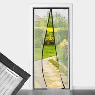NIKCORP Magnetna mrežica za balkonska vrata Design4Door, 130 x 200 cm, donja gravitacijska letvica, automatsko zatvaranje, crna