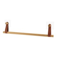 TENDANCE Držač ručnika, bambus/imitacija kože, smeđI