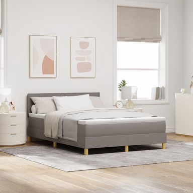 Box Spring krevet s madracem, bež, 140x190 cm