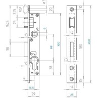TITAN Brava s okovom za vrata usadna 822/25 lijeva
