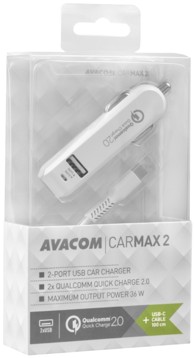 AVACOM Autopunjač CarMAX 2, 2xQuickCharge, 2.0 USB-C