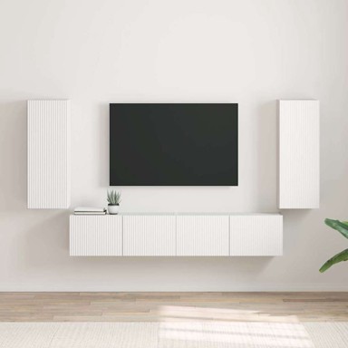 TV zidni ormar, 2 komada, Bijelo 30 x 31 x 80 cm, konstruirano drvo