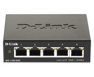 D-LINK Switch DGS-1100-05V2/E, upravljivi L2 Gigabit Ethernet (10/100/1000), crni
