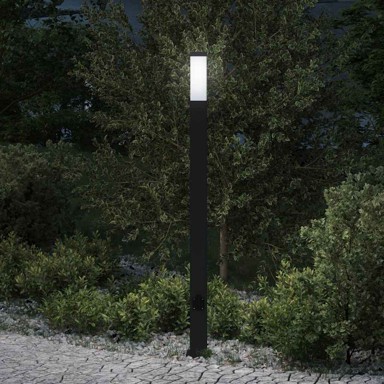 Stupić s utičnicom, 110 cm, IP44, crni