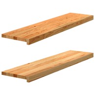 Prozorske klupice 2 kom svijetlosmeđe 100x30x2 cm masivne hrast