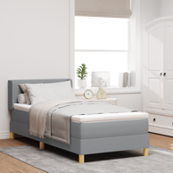 Box Spring krevet s madracem, svjetlosivi, 100x200 cm