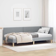 Kutni okvir kreveta s uzglavljem 100 x 200 cm, svjetlosivi