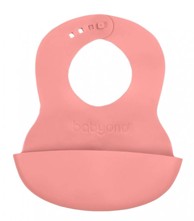 BABYONO Silikonski podbradak, 6+ mjeseci, roza, silikon
