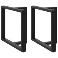 Noge blagovaonski stol T-oblika 2 kom crne 100x35x(72-73) cm