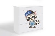 Dječja komoda Rakun, bijela, 80×80×41 cm