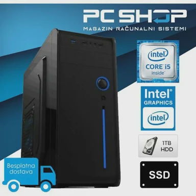 MAGAZINRS Stolno računalo Radna Stanica / Intel Core i5-14400, 16GB, HDD 1TB + SSD 240GB, Intel UHD Graphics 730, FreeDOS