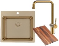 ALVEUS Set sudoper PURE 70 i slavina FLORA Bronze