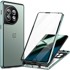 Futrola za OnePlus 11 5G, magnetsko dvostruko staklo, zelena