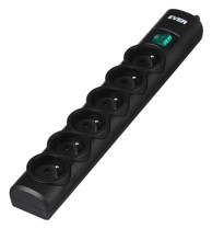 EVER Optima produžni kabel, 6 utičnica, 3 m, 250 V, crni