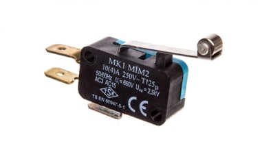 Minijaturni granični prekidač, 1CO, duga poluga s metalnim valjkom, T0-MK1MIM2