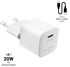 FIXED Punjač Mini USB-C PD 20W s MFI i USB-C kabelom 1 m, bijeli