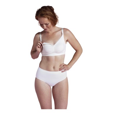 CARRIWELL Grudnjak za trudnice i dojilje, organski pamuk, bez šavova, bijeli, L