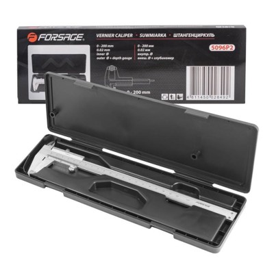 FORSAGE metalno analogno pomično mjerilo 200 mm, 0,02 mm