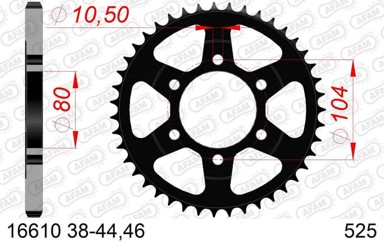 Stražnji čelični lančanik 16610-40 za lanac 525, 40 zubi