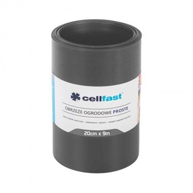 CELLFAST Ravni vrtni rub, 20 cm x 9 m, grafitni