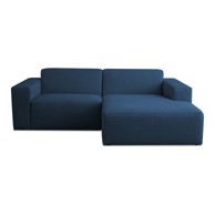 SCANDIC Tamno plava kutna garnitura od bouclé tkanine (s desnim kutom) Roxy, 228x98x73 cm
