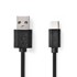 NEDIS USB kabel USB 2 0 USB A muški USB C muški 60 W 480 Mbps niklani 0 10 m okrugli PVC crni blisteri