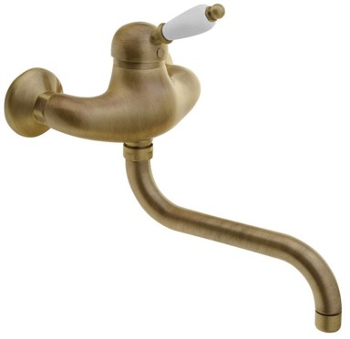 SAPHO Zidna miješalica KIRKÉ WHITE, bijela ručka, bronca